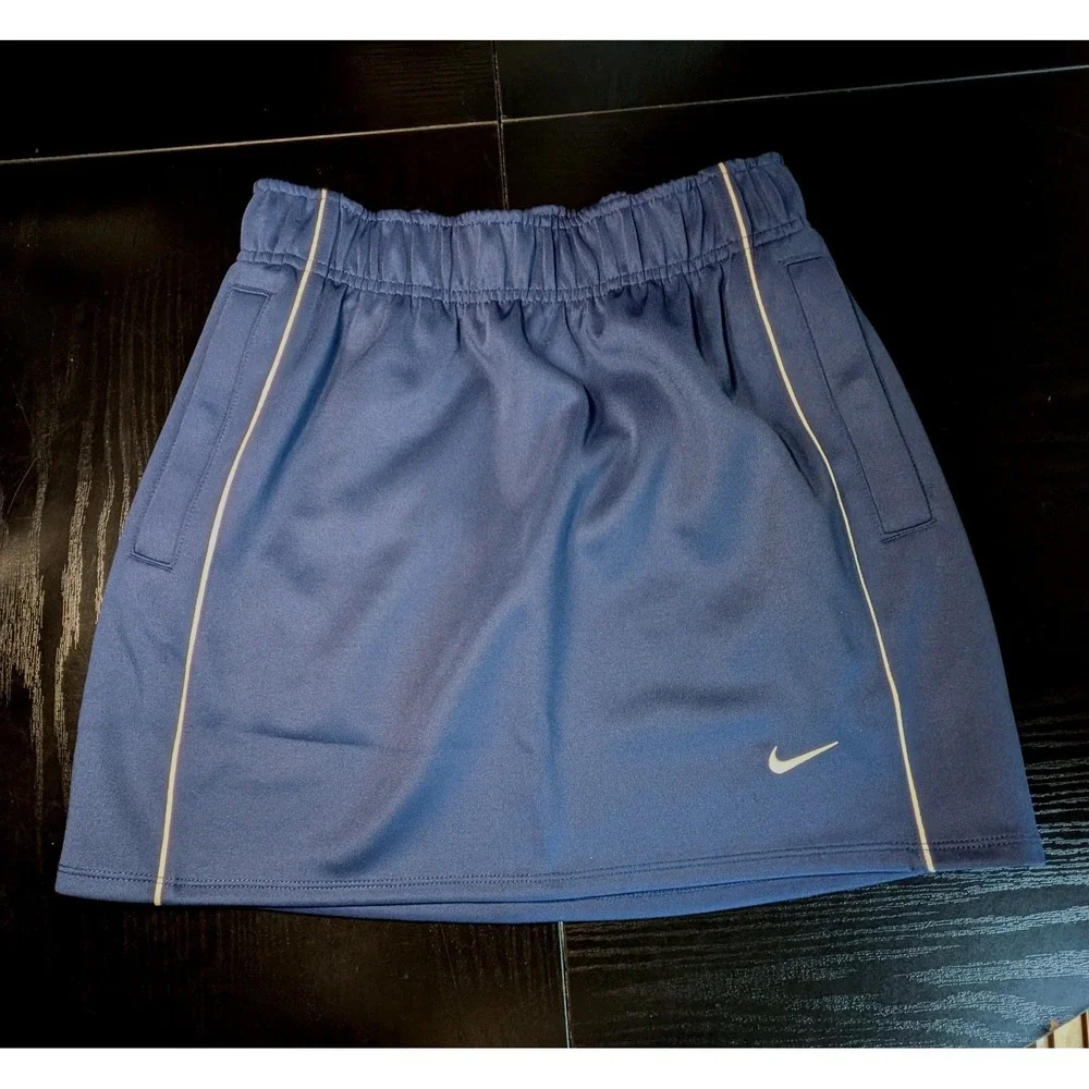 Nike Womens Skirt Blue White Piping Pockets HV2470-410 XS NWT
